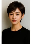 【媚びない美しさ】凛と輝く、ミニマルな黒髪ベリーショート