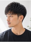大人メンズ夏の爽やかマッシュパーマツーブロック