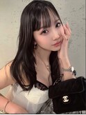 黒髪ぱっつん前髪ロングヘア×艶髪ストレート