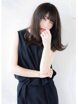 ヘアデザイン ソラ(Sola)&nbsp;ナチュラルストレート×毛先外ハネミディ×暗髪黒髪