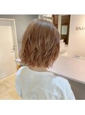 ミルクティーベージュ×切りっぱなしボブ【竹中慎治】梅田