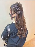 ライブヘアセット // ＊ * リボン × ハーフツイン  *＊