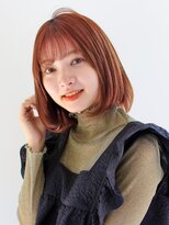 大人かわいい暖色ボブ