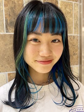 ピークアブー アヴェダ アトレ恵比寿(PEEK-A-BOO AVEDA) ☆前髪ありインナーカラーブルー顔まわりレイヤー髪質改善☆