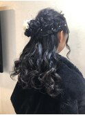 サイドデザインハーフアップ