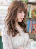 ★ミルクティーアッシュ波巻きエアリーロング20代30代40代★10