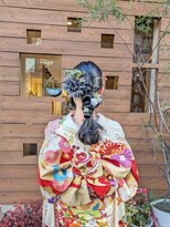 ソラ sora都島 成人式　着物スタイル　編みおろし