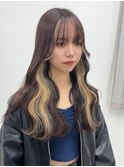 前髪インナーカラーホワイトベージュ！