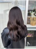 髪質改善 縮毛矯正 グレージュ 透明感カラー ロングレイヤー韓国