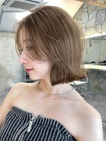 サイン 表参道(SIGN)&nbsp;韓国ヘアグレージュカラーブリーチ無し髪質改善イヤリングカラー