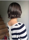 ブリーチなしダブルカラーピンクベージュミディアムボブ20代