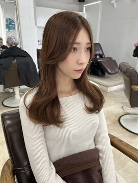 シー ヘアデザイン(see hair design) 髪質改善ヘアスタイル外ハネボブワイドバングワインレッド