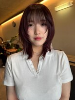 ナループロアボタン(Nalu pu loa BOTAN)&nbsp;レイヤーカット/シャギーレイヤー/カシスレッド