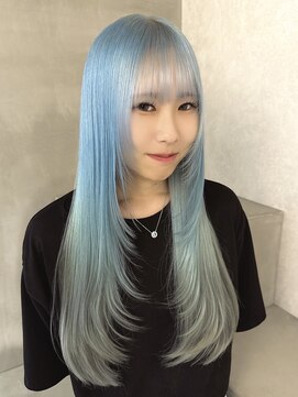 アドネ プライム(adne prime) ブルーカラー/ペールブルー/姫カットレイヤー