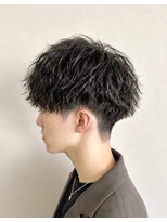 フラグス(FLAGS)&nbsp;黒髪マッシュ×ツイストスパイラルパーマ×ツーブロック