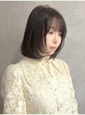 ミルクティーブロンド/ダークブルー/デジタルパーマ/町田
