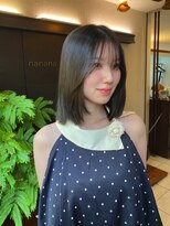ナナナ パレナ 大津膳所店(nanana parena) 縮毛矯正ミディアム/くすみグレージュまとまる艶髪ストレート