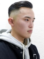 メリケンバーバーショップ コウベ(MERICAN BARBERSHOP KOBE)&nbsp;スーツ短髪ツーブロック束感モテる黒髪シークレットパーマ流し7