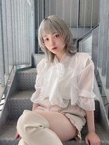 リアイス(Re:ICE) ミニウルフ/くすみブルー/流れるレイヤー/インナーハイライト