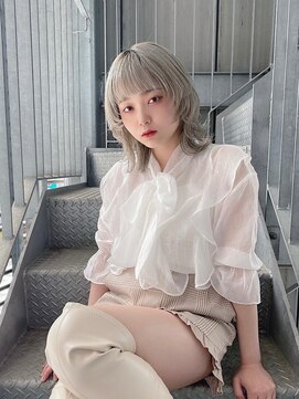 リアイス(Re:ICE) ミニウルフ/くすみブルー/流れるレイヤー/インナーハイライト