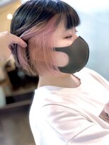 リシェイル(RICHAIR)&nbsp;インナーカラー☆ピンク×ショートボブ