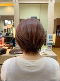 ピンクベージュ×ショート