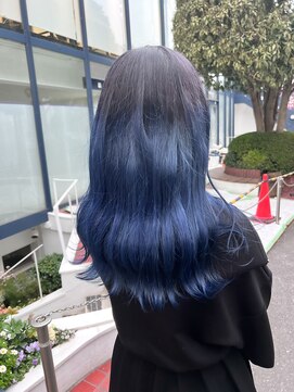 アソビ 表参道(ASOBI) グラデーション風　パープルブラック　ネイビーグレー