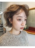 ニュアンスが可愛いボブパーマ_ニュアンス_ルーズパーマ