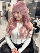 ランテルディ 渋谷(LANTERDIT)&nbsp;ケアブリーチ　透明感　ピンクカラー　顔周りカット　ロングヘア