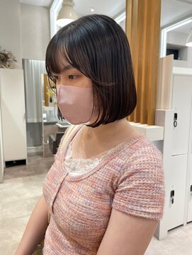 ポジ(poji) ボブ　ベージュ　艶髪　髪質改善カラー　ショート