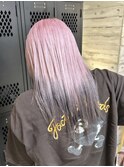 裾カラーエンドカラーピンクカラーハイトーンブリーチデザイン