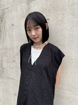 メゾンアクア 表参道(Maison ACQUA) ◎ミニボブウルフカットワイドバングブルーブラック