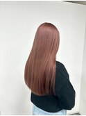アッシュピンクベージュ×20代さらさらロングヘア