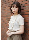 クラゲヘアー/毛先ワンカール/外ハネボブ/マロンベージュ