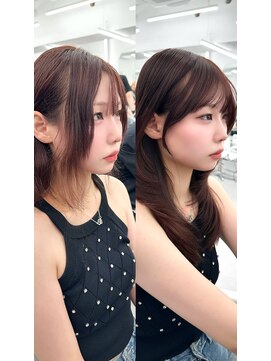 アマトウキョウ アユンチェ(AMA TOKYO×AYUNCHE) 前髪顔まわり韓国ヘアレイヤーカットサイドバンク2wayバンク韓国