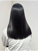 髪質改善ストレート　酸性ストレート　黒髪　艶　ロングヘア