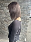 切りっぱなし×ピンクグレージュ