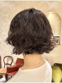 #パーマボブ　ニュアンスパーマ　ウェーブボブ　くせ毛風パーマ