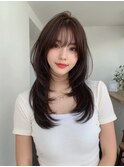 【韓国ヘア】ミディアムレイヤーカット×くびれヘア