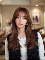 クレビアテン(CreBiA ten_)&nbsp;レイヤーカット/くびれ/透明感/暖色ブラウン