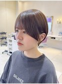 丸みショート　顔まわりカット　京都美容室　進詩織