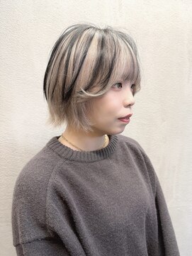 ライズ バイ レボ 柏店(RISE by REVO) ストライプデザインカラー×ミニボブ