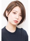 アシメショートエアリーショートグレージュナチュラルボブ