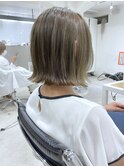 【Owll】大人可愛い切りっぱなしボブ　ミントベージュ透明感