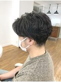MEN'S HAIR &nbsp;センターパート　ツイストスパイラル　コンマヘア