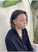 ロン毛縦落ちツイスパ