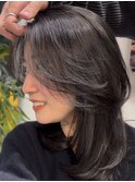 かきあげ前髪 レイヤーカット ミディアムレイヤー
