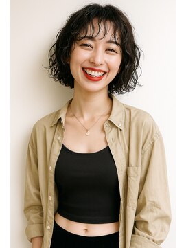 ラレイ ハラジュク(Lalei harajuku) 原宿ボブパーマスパイラルパーマウェーブヘア10代20代30代40代