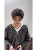 センターパート バレイヤージュ ハイライト