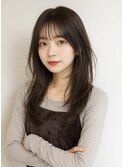 大人上品ロングレイヤー×透け感シースルーバング